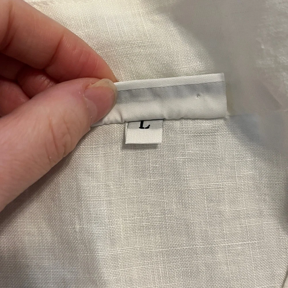 Bryn Walker white linen asymmetric wrap sleeveless tunic top - Picture 5 of 9